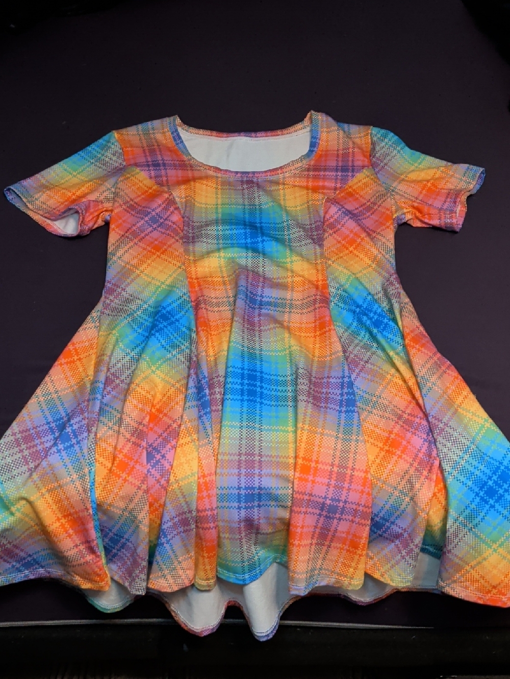 Blackmilk Rainbow Plaid Mini Dress - Picture 3 of 4